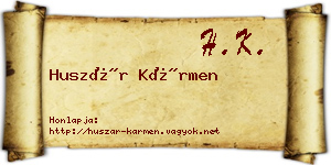 Huszár Kármen névjegykártya